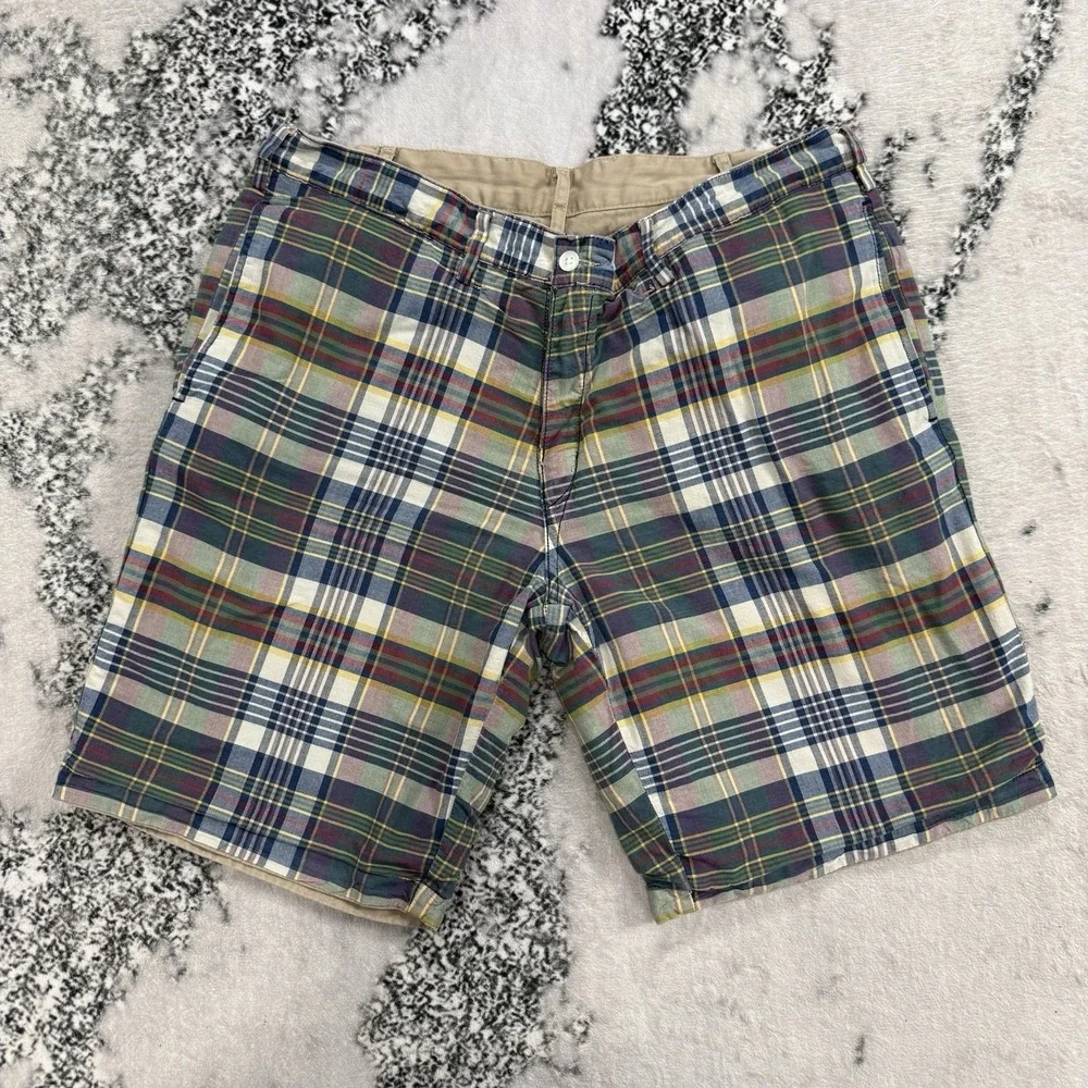 Polo Ralph‎ Lauren Madras Plaid Reversible Shorts Mens Size 34 Preppy Cotton